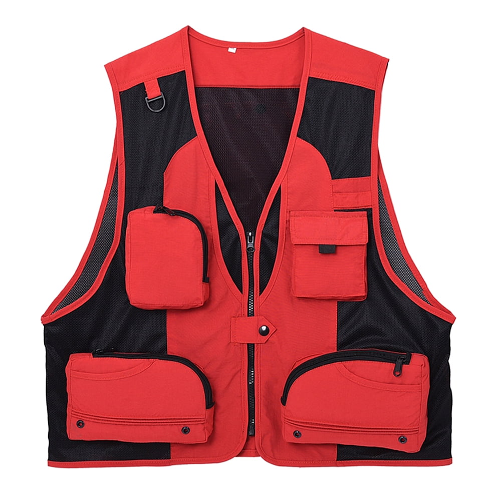 Outdoor Fishing Waistcoat Sleeveless Mesh Fishing Jacket Multipockets