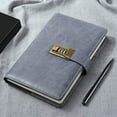 thumbnail image 3 of WEMATE Journal with Lock, Password Journal Kit, A5 PU Leather Journal, Lock Diary Planner Organizer (Gray), 3 of 9