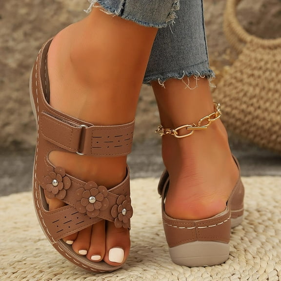 PiGOGI Summer Womens Shoes Comfortable Sandals Casual Walking Sneakers Lightweight Breathable for Outdoor, Beach, Travel, Size 5-12, Black, Pink, Blue Brown