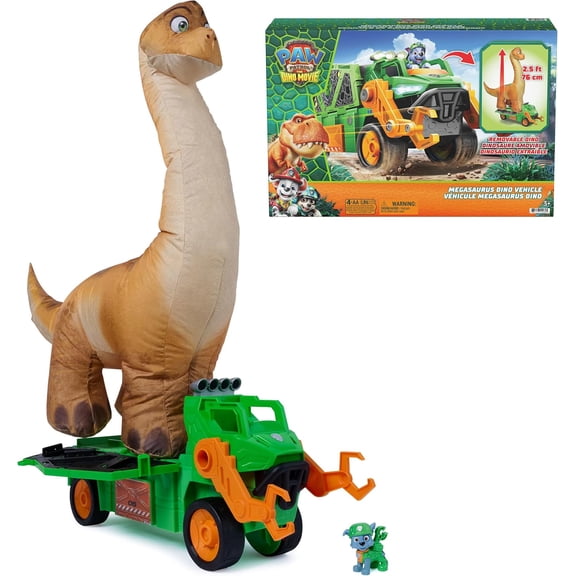 PAW Patrol: La película de dinosaurios Megasaurus Dino Vehículo con juguete inflable.