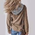 thumbnail image 3 of TFEOQRY Women's Winter Corduroy Cardigan Jacket New Casual Solid Color Button Hooded Drawstring Outwear Long Sleeved Top Jacket Pocket Khaki, 3 of 6