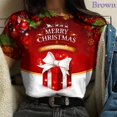 thumbnail image 1 of Camiseta navideña para mujer, camisetas de manga corta con cuello redondo 3d para niñas, moda de Corea, camisetas de Navidad para mujer, ropa de gran tamaño para mujer 2024, 1 of 5
