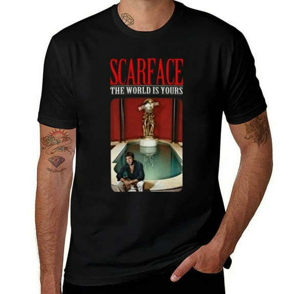 Scarface Mens T Shirts Cotton Short Sleeve T-Shirt Crew Neck Tees Casual Shirt