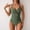 *Army Green, variant on ClodeEU Women's Modest Quick Dry Halter Neck One Piece Swimsuit with Pleated ,V Neck Bathing Suit for Beach Army Green,Womens Plus L