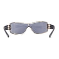 thumbnail image 4 of Womens Elegant Rimless Shield Wrap Luxury Designer Sunglasses Gold Black - Black, 4 of 4
