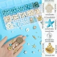 thumbnail image 3 of 1 Box 336Pcs Ocean Bead Kit Sea Turtle Bead Seashell Beads Gold Sea Animal Charms Turquoise Bead Hawaii Spacer Beads for Jewelry Making Kits Adults DIY Supplies Mixed Color, 3 of 5