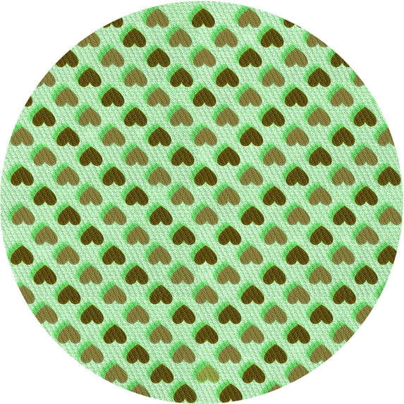 Ahgly Company Machine Washable Indoor Round Transitional Olive Drab Green Area Rugs, 5' Round