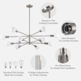 thumbnail image 2 of Bestco 12-Light Modern Sputnik Chandelier for Dining Room with 4 Extension Rods Nickel, 2 of 11