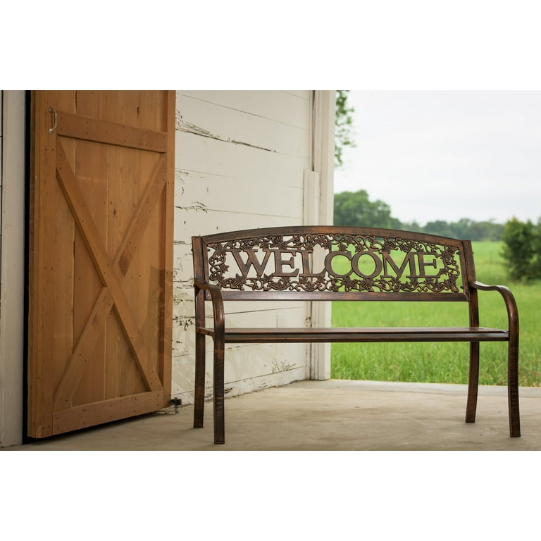 Leigh Country TX 94101 Original Adult Outdoor Metal Welcome Bench Bronze Walmart