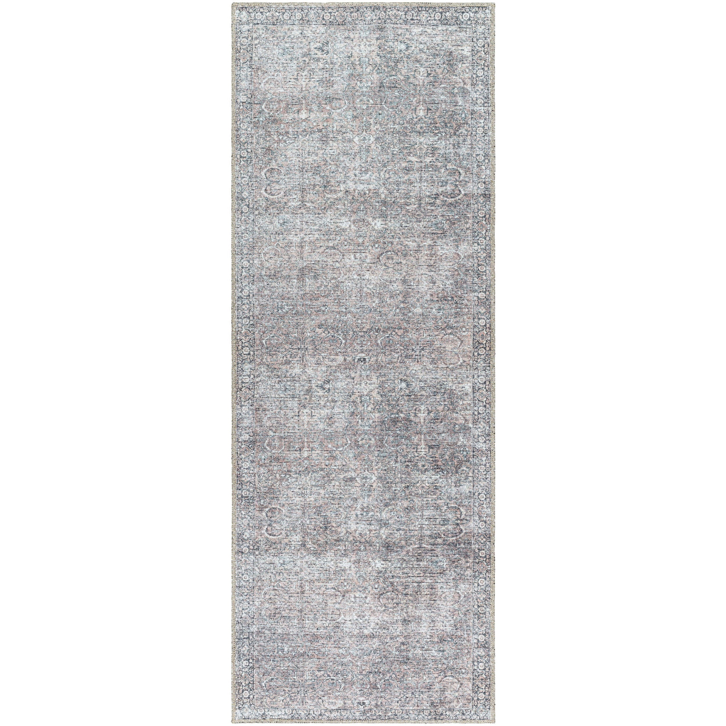 (2 pack) Better Homes & Gardens Persian Blooms Runner Washable Non-Skid Area Rug, Brown, 2'5" x 7'