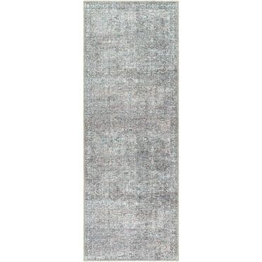 Better Homes & Gardens Persian Blooms Runner Washable Non-Skid Area Rug, Brown, 2'5" x 7'