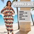 thumbnail image 7 of SEANATIVE Women Kaftan Dresses Plus Size V-Neck Batwing Sleeves Beach Coverup Boho Caftan Side Slits Long Kaftans Cruise Outfits for Beach Party, Beach Sunset Palm Tree Pattern, 7 of 7