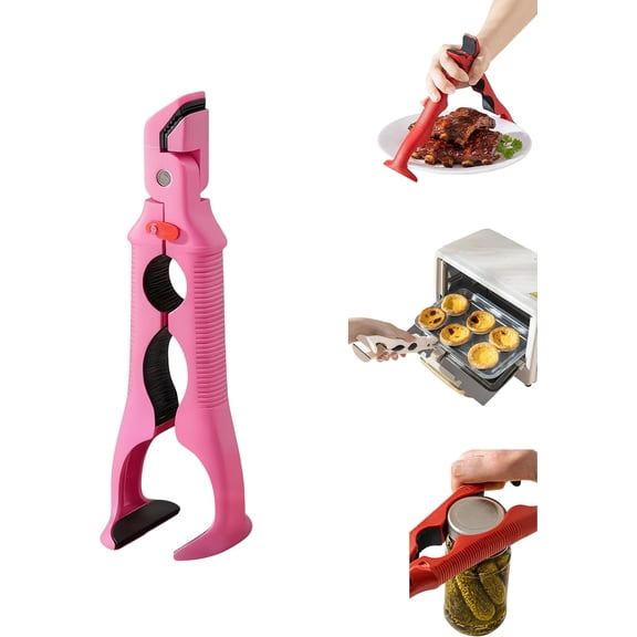 Yippzo 3 in 1 Hot Plate Gripper Tongs, Multi-Angle Anti-Scald Bowl Clip & Hot Dish Grabber, Heat-Resistant Oven Gripper Clips