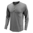 thumbnail image 2 of Fall Shirts for Men Men Long-Sleeve Beefy Muscle Basic Solid Pure Color Blouse Tee Shirt Top, 2 of 4