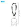 thumbnail image 2 of Braided Leather Keychain with Stainless Steel Key Ring, PU Woven Wristlet Lanyard, Black White, 2 of 5