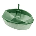thumbnail image 5 of DOLITY Cat Litter Tray Pet Litter Pan Cat Litter Container Kitty Litter Pan with Hollow Green, 5 of 8