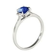 thumbnail image 3 of Mauli Jewels Rings for Women 0.45 Carat Beautiful Flower Shaped Sapphire Ring 4-prong 10K White Gold, 3 of 7