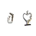 thumbnail image 1 of escultura blanca plateada,Estatua de delfín de cerámica,escultura blanca plateada,Estatua de pareja,Figura de pareja besándose,regalo de boda moderno,Estatua de pareja besándose Aniversario, 1 of 8