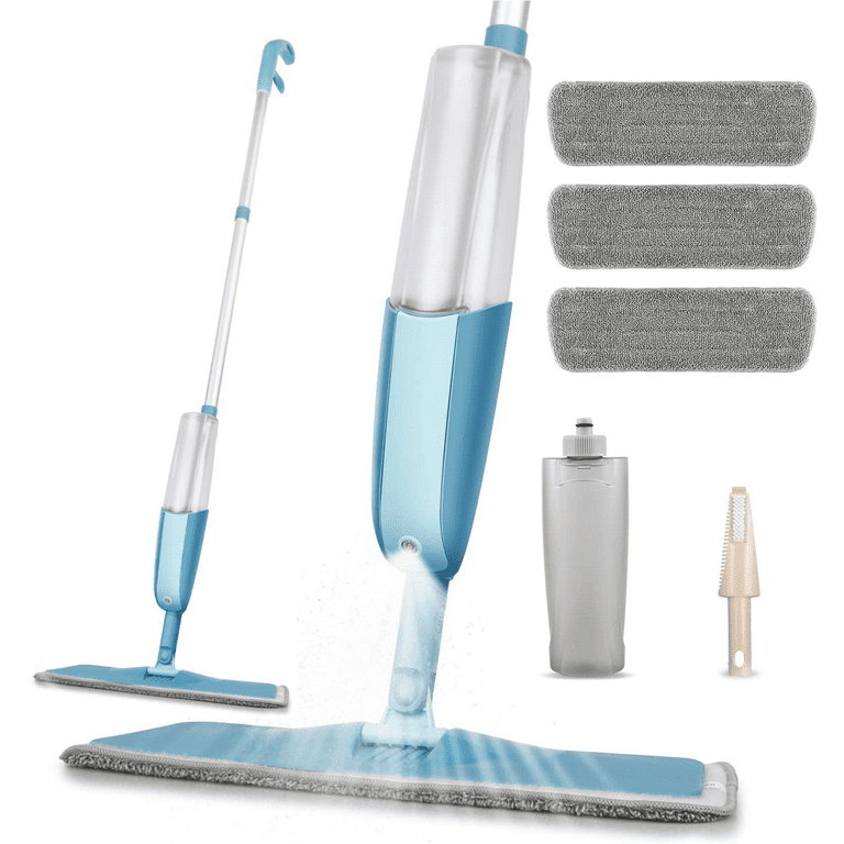 SDARISB Mops for Floor Cleaning Wet Spray Mop with 6 Washable Microfiber Pads 1 Scraper 1 Mop Holder,Wood Floor Mop for Home or Commercial Dry Wet Use