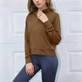 thumbnail image 3 of Neewe Women's Cropped Workout Jacket 1/2 Zip Pullover Running Athletic Outwear Slim Fit Long Sleeve Yoga Top, 3 of 7