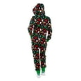 thumbnail image 3 of Noël Pyjamas d'Une Seule Pièce des Femmes avec Capuche, Santa Modèle Adulte Confortable Combinaisons Homewear, 3 of 5