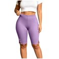 thumbnail image 2 of Vhkiploz Plus Size Summer Bike Shorts for Women's Elastic High Waist Beach Yoga Running Shorts Solid Side Split Sporty Workout Athletic Shorts, L-5XL, 2 of 7