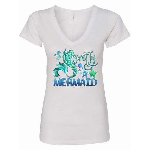Inktastic Secretly a Mermaid Women's V-Neck T-Shirt