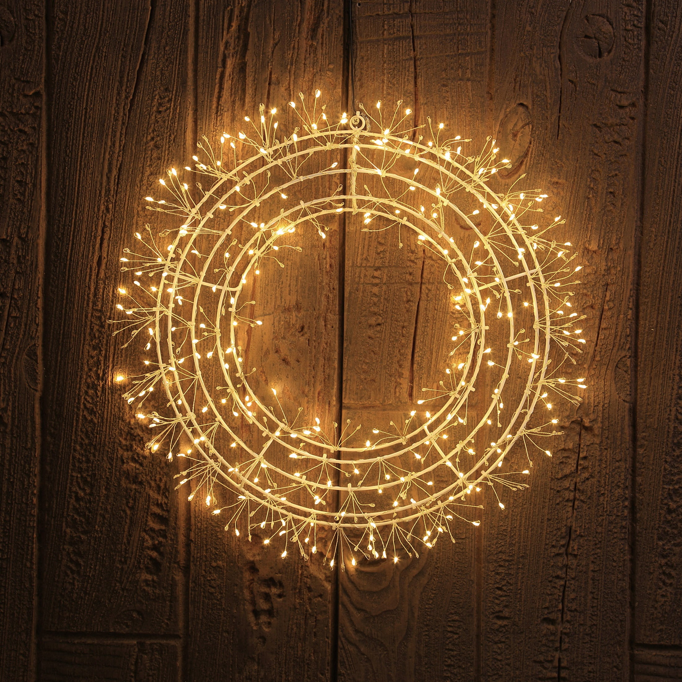 Light-Up Starburst Christmas Wreath, Warm White, 16", by Holiday Time