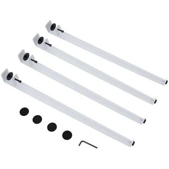 Adjustable Metal Table Legs,Tables Clamp Legs 28In F-Shaped 4Pcs with Foot Pads for Dining/Computer/Office Desk, Suitable Table Boards Thickness Within 4.5Cm/1.77In Max-Load 110.23Lbs (White)