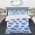 thumbnail image 2 of Designart 'Pattern with Fishes' Nautical & Coastal Bedding Set - Funda Nórdica &, 2 of 5