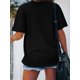 thumbnail image 2 of Women's Chic Black T-Shirt with Yellow Gradient Heart Design - Casual Round Neck, Short Sleeve, Stretchy Polyester Blend, Machine Washable, 2 of 4