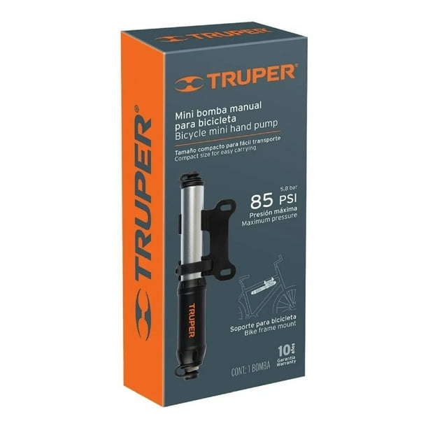 Mini Bomba de Aire Truper Bicicleta 11997 Abatible 30PSI BOMMIX