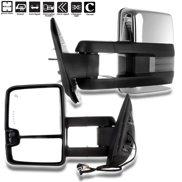 SCITOO Towing Mirrors Tow Mirrors Chrome Truck Mirrors fit for