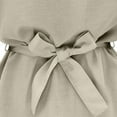 thumbnail image 5 of ZOHIUM Blouses V Neck Cotton and Linen Shirt Sleeved Shirt Bat Sleeves Large Size Loose Waisted Cotton and Linen Top N Women Petite Tops for Women Linen Shirt (Khaki,L), 5 of 6