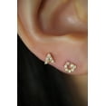 thumbnail image 2 of Anygolds 14K Real Solid Gold Adults' Diamond Initial Stud, 18G Ear Piercing, 2 of 6