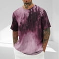 thumbnail image 2 of Hinvhai Men's Short Sleeved Shirt Summer Rhinestone Round Neck T-Shirt Loose Casual Style Short Sleeve Watermelon Red XL(XL), 2 of 5