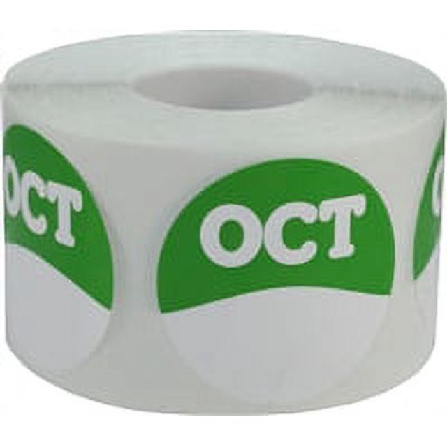 Octobre Mois de l'Année à Écrire Jan - Autocollants Dec 1,5" Pouce Rond 500 Pack