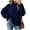 Dark Blue, variant on Staron Women's Oversized Sweaters Fall Winter Pullover Knit Round Neck Long Sleeve Casual Comfy Solid Tunic Tops Beige XXL