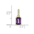 thumbnail image 2 of 5.5mm 14k Solid Yellow Gold Amethyst and Diamond Pendant Necklace Pendant for Women, 2 of 2
