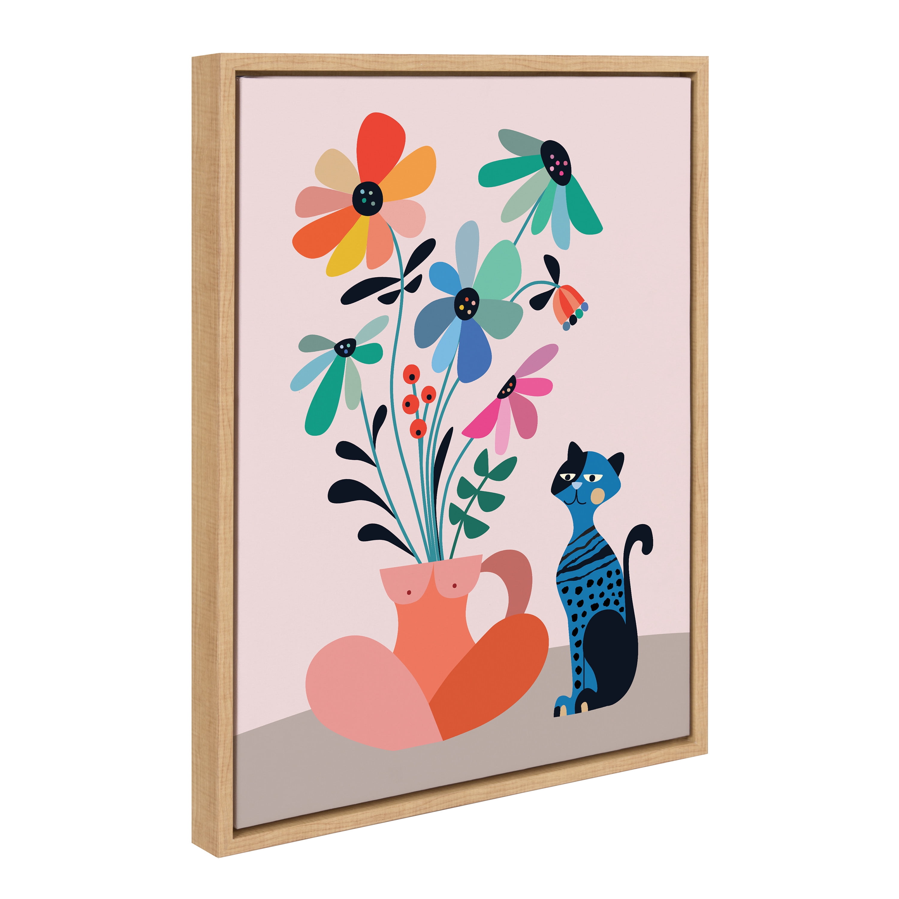 Kate and Laurel Words, Black Framed Canvas Art Print, 18x24