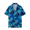 thumbnail image 7 of Men's Hawaiian Shirt Funky Blue Beach Printed Tropical Beach Shirt Casual Button Down Short Sleeve Floral Shirts Tops, 7 of 7