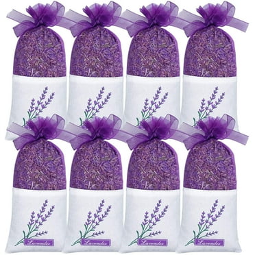 Lavender Sachet - Moth Repellent Sachets (8 Pack) Home Fragrance for Drawers and Closets. Natural Clothes Moths Repellant Dried Lavendar Flowers with Long-Lasting Aroma
