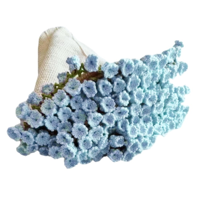 Kit de crochet de manta de ramo decoración de bricolaje kit decorativo de tejido decorativo kit de inicio de crochet para regalos de aniversario de Azul