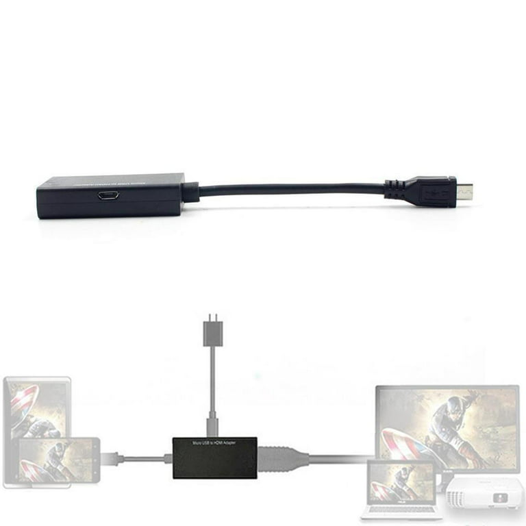MHL Micro USB to HDMI TV Adapter Cable for Android Smart Phone 1080p HD, Black