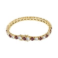 thumbnail image 2 of 14.28 CTW Round Cut Simulated Diamond & Red Garnet 14K Yellow Gold Plated S925 Tennis Bracelet 7.5" Men's & Women's, 2 of 5