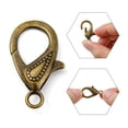 thumbnail image 3 of 10pc Tibetan Style Alloy Lobster Claw Clasps Antique Bronze 30x15x4mm Hole: 3mm, 3 of 5