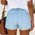 thumbnail image 6 of Jean Shorts for Women High Waisted Pull On Drawstring Waist Trendy Denim Jorts Summer Casual Jean Shorts with Pockets Summer Comfortable Going Out Sweatpants Fashion Short 2026 Light Blue XL, 6 of 6