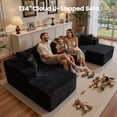 thumbnail image 6 of Ovios 134" Oversized U-Shaped Modular Sectional Sofa No Assembly Cloud Couch with Dual Chaise Plush Corduroy Boneless Sofa for Living Room, Black, 6 of 10