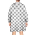 thumbnail image 2 of Gray White Checkered Pattern Wearable Oversized Blanket,Wearable Blanket Hoodie for Adults,Cozy Hooded Blankets with Super Pockets,Super Warm Fuzzy Pullover for Women & Men, 2 of 6