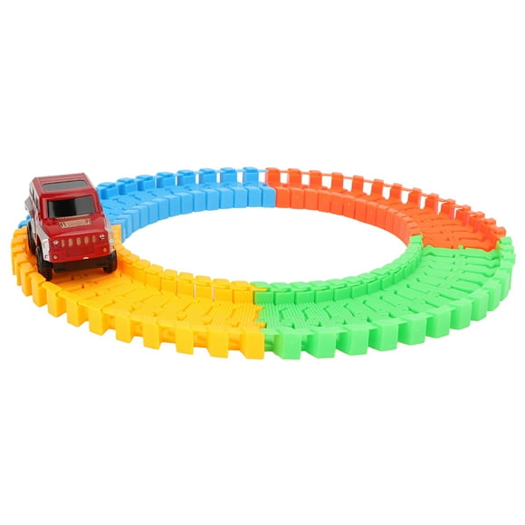 Tzilke Kids Assembled Electric Race Track Rail Car Plastic Glowing Simulated Vehicle Toy